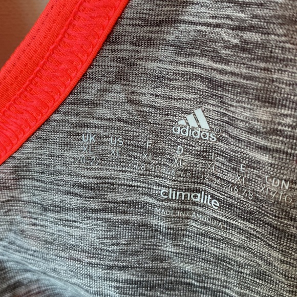 Adidas climalite Racerback Running Tank, Size L, Gray with coral trim, NWOT - Picture 8 of 10